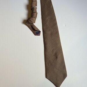 Nautica Men Tie Gold/Purple 100% Silk Made In Mexico